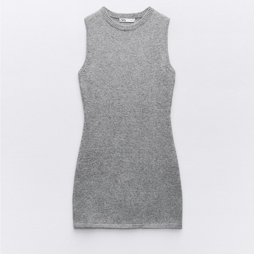 Zara Heather Gray Knit Dress